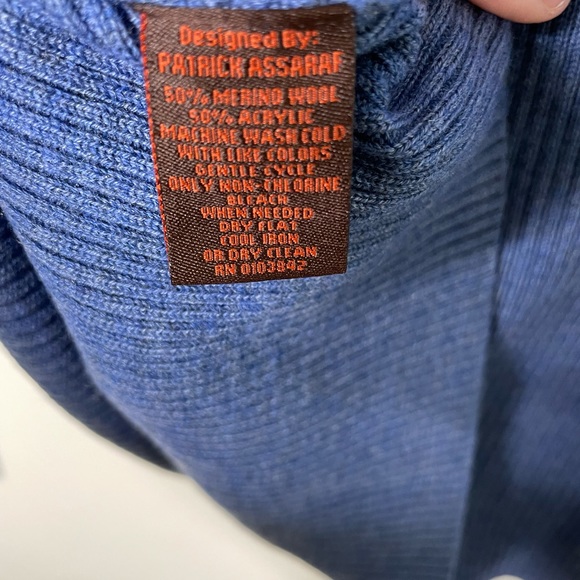 Toscano Blue 1/2 Zip Sweater Wool Blend Large - Picture 4 of 5